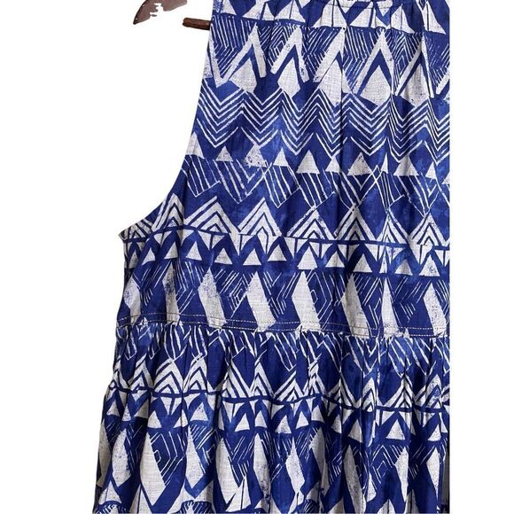 Anthropologie Diaz Tiered Maxi Dress Blue Abstract Womans Large - Picture 6 of 16